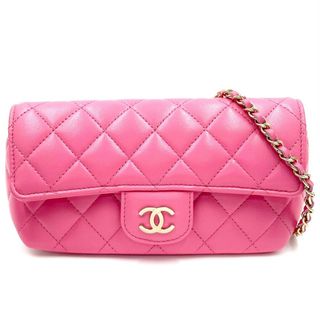 CHANEL - 【SALE】CHANEL シャネル メガネケース マトラッセ アイウェアケース チェーンショルダー 眼鏡 ココマーク ココ サングラスケース AP2044 レザー    ピンク ゴールド金具 レディース 美品【中古品】