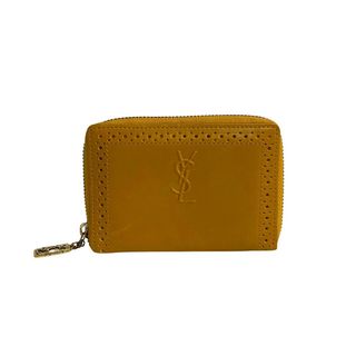 サンローラン(Saint Laurent)の極 美品 希少品 YVES SAINT LAURENT イヴサンローラン YSL ロゴ レザー 本革 コインケース 小銭入れ ウォレット ブラウン キャメル 19941(コインケース)