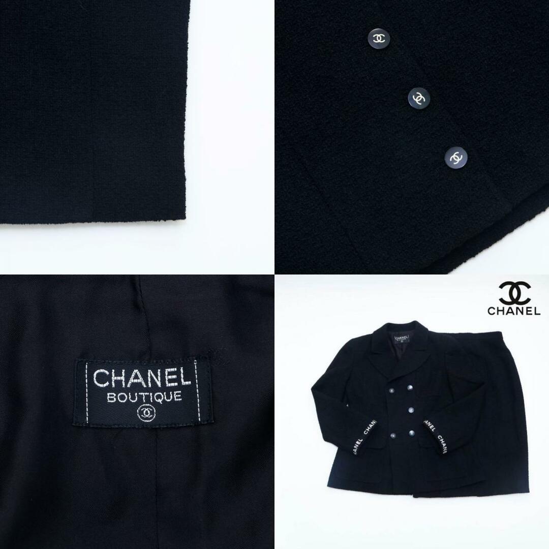 CHANEL(シャネル)のシャネル CHANEL ココボタン カシミヤ セットアップ　スーツ　ロゴ　カシミア シルク スーツ レディースのフォーマル/ドレス(スーツ)の商品写真