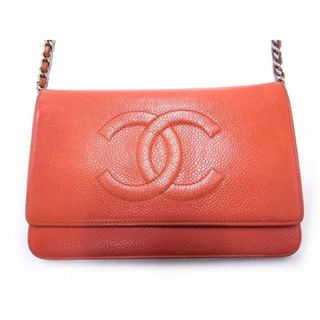 シャネル(CHANEL)のシャネル A48654 ■ チェーンウォレット レディース キャビアスキンサーモンピンク系 シルバー金具 財布 ショルダー CHANEL□6B マキニエ44(財布)