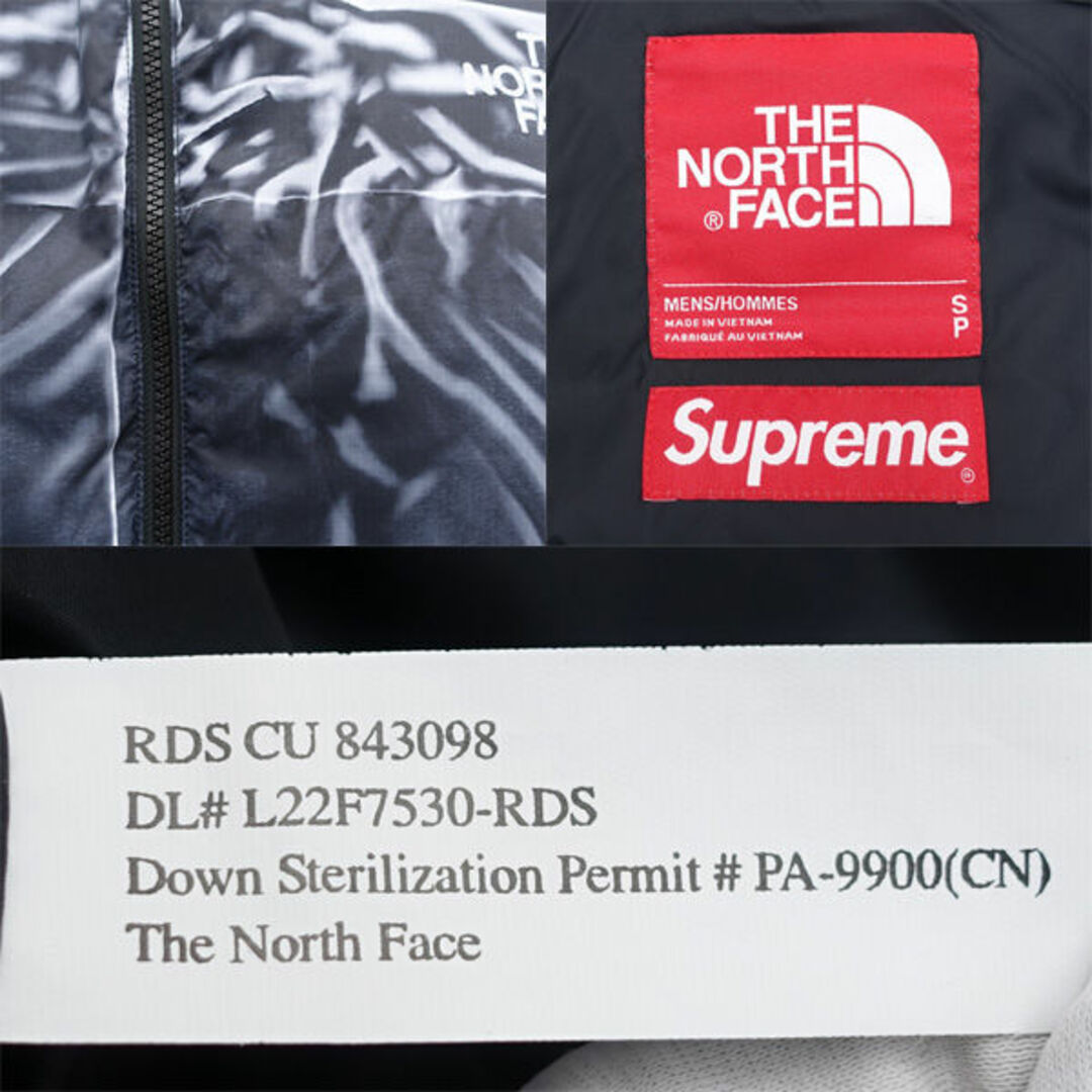 Supreme × THE NORTH FACE / シュプリーム × ノースフェイス ◆ヌプシジャケット/ダウン/プリント/ブラック/サイズS/23SS ND02300I 【メンズ/MEN/男性/ボーイズ/紳士】 メンズファッション【中古】 [0220483781] メンズのジャケット/アウター(ダッフルコート)の商品写真