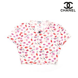 シャネル(CHANEL)のシャネル CHANEL リッププリント クロップド 半袖Ｔシャツ ナイロン(Tシャツ(半袖/袖なし))