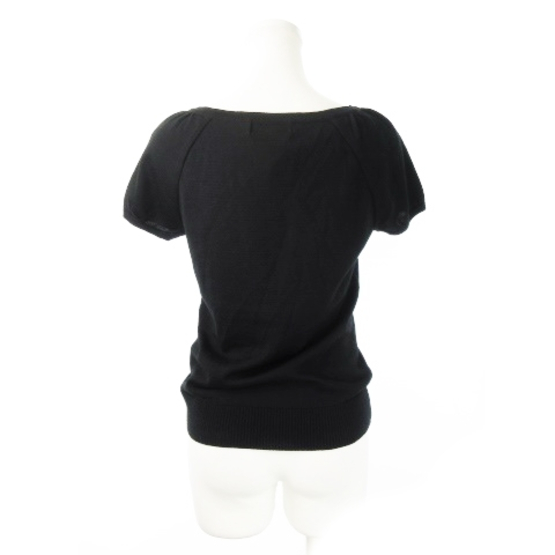 UNTITLED(アンタイトル)のアンタイトル ニット セーター 半袖 ウール混 フリル ワンポイント 2 黒 レディースのトップス(ニット/セーター)の商品写真
