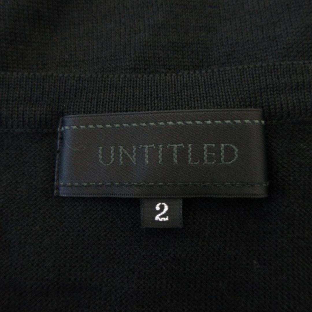 UNTITLED(アンタイトル)のアンタイトル ニット セーター 半袖 ウール混 フリル ワンポイント 2 黒 レディースのトップス(ニット/セーター)の商品写真