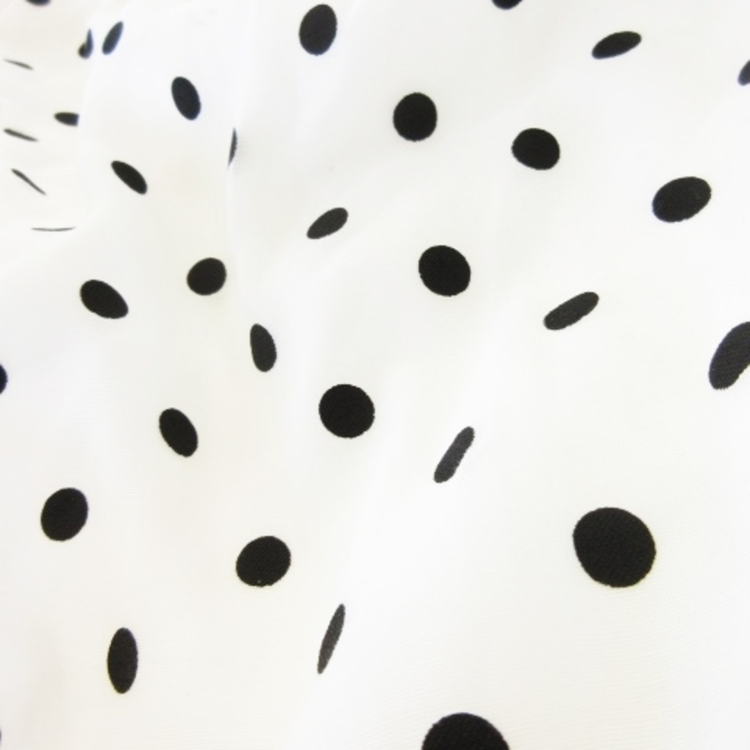 JUSGLITTY(ジャスグリッティー)のジャスグリッティー カットソー ニットソー 半袖 切替 シアー ドット 2 白 レディースのトップス(カットソー(半袖/袖なし))の商品写真