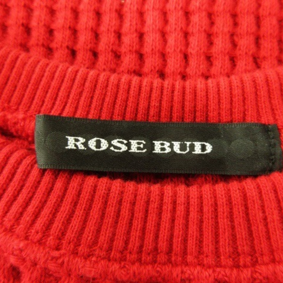 ROSE BUD(ローズバッド)のローズバッド ワンピース ひざ丈 ミモレ ノースリーブ ワッフル 綿 F 赤 レディースのワンピース(ひざ丈ワンピース)の商品写真