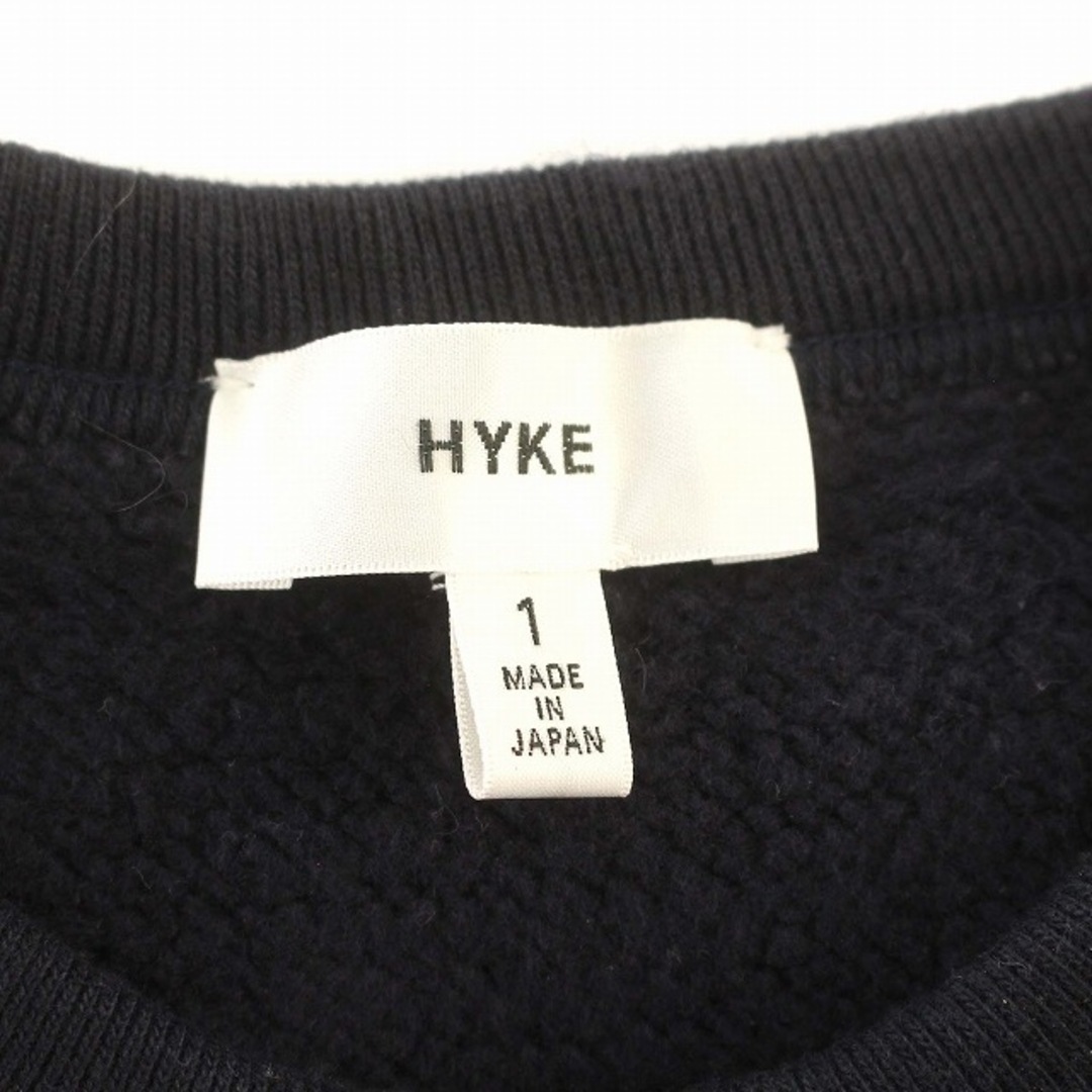 HYKE(ハイク)のハイク HYKE スウェット トレーナー 半袖 裏起毛 1 S ネイビー レディースのトップス(トレーナー/スウェット)の商品写真