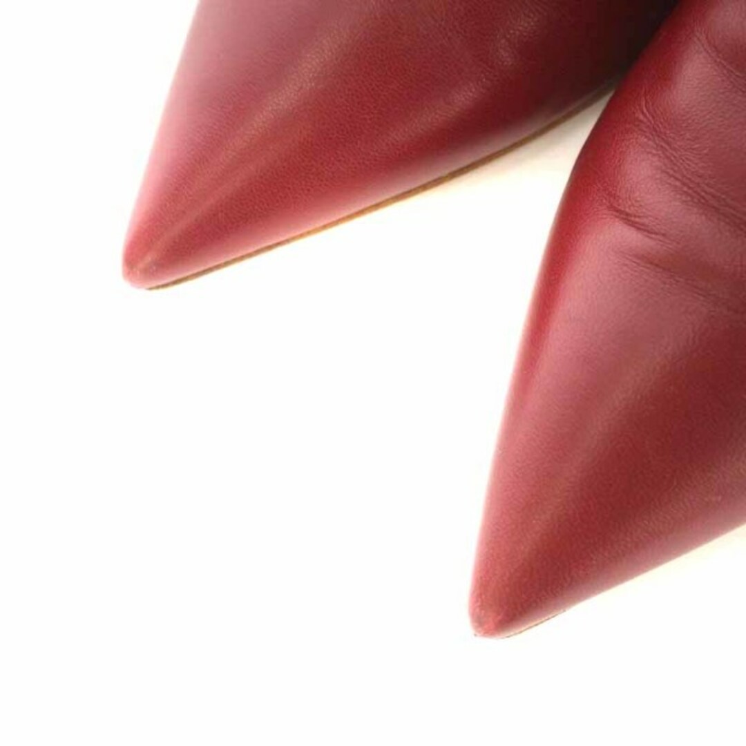 Gianvito Rossi(ジャンヴィットロッシ)のジャンヴィトロッシ ショートブーツ レザー ポインテッドトゥ 36 23cm 赤 レディースの靴/シューズ(ブーツ)の商品写真
