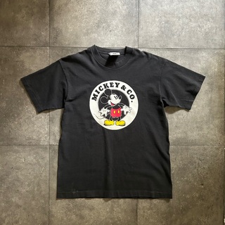 ディズニー(Disney)の90s ミッキー tシャツ USA製 ブラック L disney キャラクターt(Tシャツ/カットソー(半袖/袖なし))