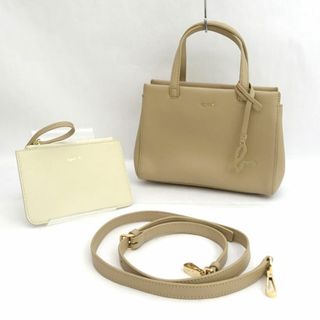 アニエスベー(agnes b.)のagnes b / アニエスベー ■2WAY ハンドバッグ ショルダーバッグ レザー ベージュ 【バッグ/バック/BAG/鞄/カバン】 ブランド【中古】 [0990013015](ショルダーバッグ)