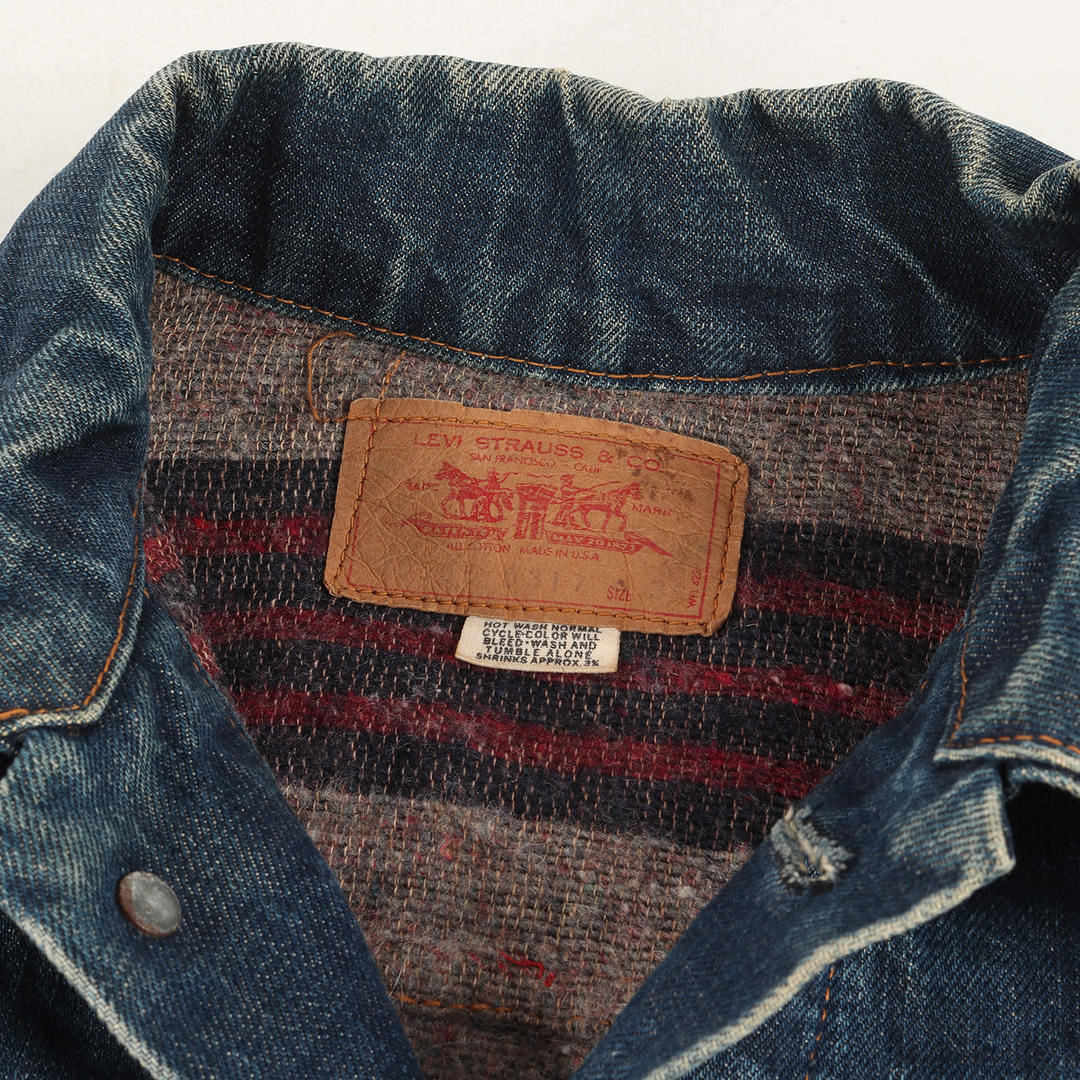 Levi's(リーバイス)のLevis リーバイス デニム ジャケット サイズ:36 70s 70505-0317 4th ブランケット付き デニムジャケット Gジャン インディゴ 65% アウター ブルゾン 上着【メンズ】【中古】 メンズのジャケット/アウター(Gジャン/デニムジャケット)の商品写真