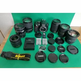 ニコン(Nikon)のNIKON一眼レフカメラD5300＆レンズと付属品(デジタル一眼)