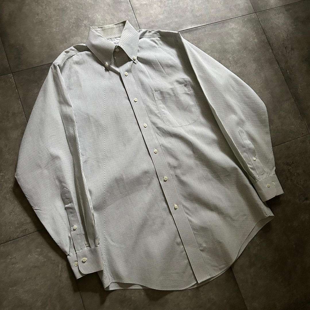 Brooks Brothers(ブルックスブラザース)のブルックスブラザーズ ストライプボタンダウンシャツ 14 1/2 グリーン メンズのトップス(シャツ)の商品写真