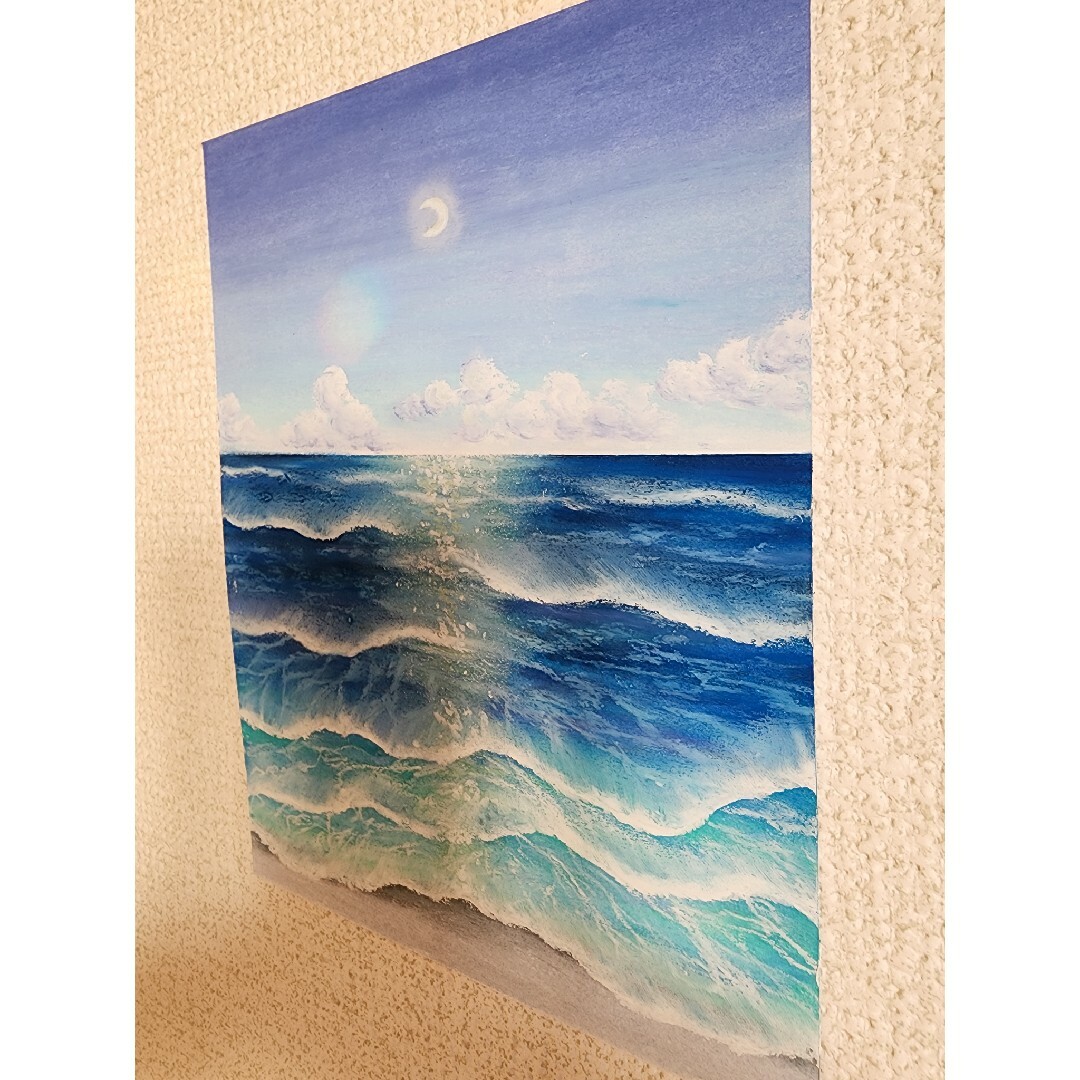 パステル画　風景画　絵画　アート　インテリア　海の絵 ハンドメイドのインテリア/家具(アート/写真)の商品写真