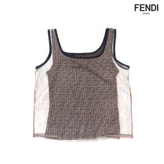 FENDI - フェンディ FENDI ズッカ柄 メッシュ レイヤード タンクトップ