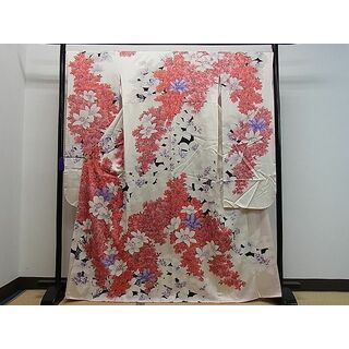 平和屋1■豪華振袖　刺繍　舞花文　銀彩　逸品　gh7275(振袖)