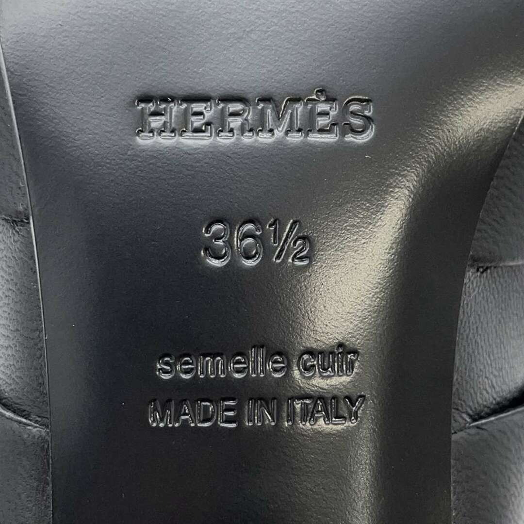 Hermes(エルメス)のエルメス サンダル ハンナ95 Hanna レザー レディースサイズ36 1/2 HERMES 黒 レディースの靴/シューズ(サンダル)の商品写真