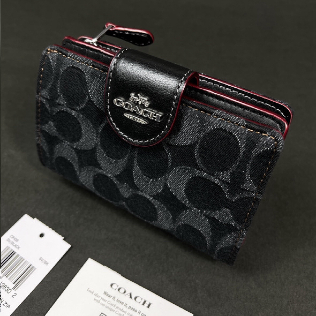 COACH - COACH シグネチャー デニム 二つ折り財布 CP435 COACH - COACH シグネチャー デニム 二つ折り財布 CP435