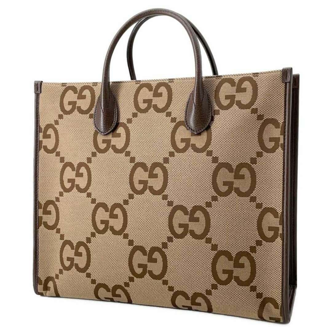 Gucci(グッチ)のグッチ トートバッグ ジャンボGG キャンバス 678839 GUCCI バッグ 2wayショルダーバッグ ハンドバッグ ブラウン メンズのバッグ(トートバッグ)の商品写真