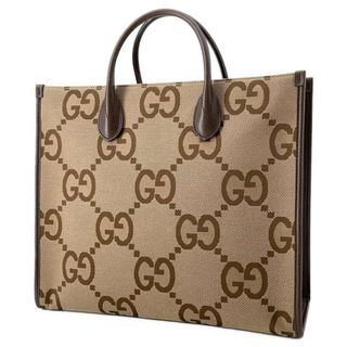 グッチ(Gucci)のグッチ トートバッグ ジャンボGG キャンバス 678839 GUCCI バッグ 2wayショルダーバッグ ハンドバッグ ブラウン(トートバッグ)