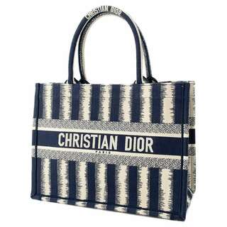 ディオール(Dior)のクリスチャン・ディオール トートバッグ ブックトート ミディアム Christian Dior ネイビー(トートバッグ)