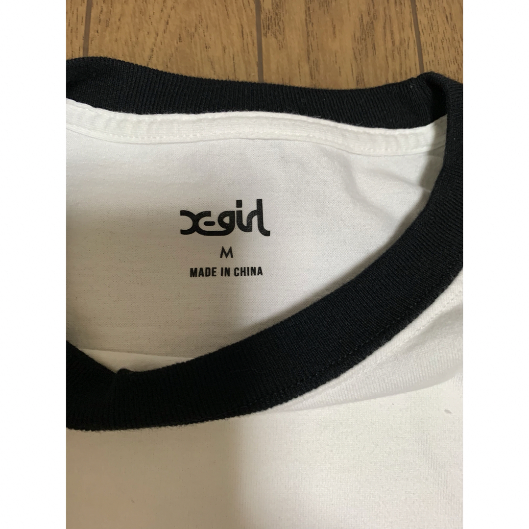 X-girl(エックスガール)のx-girl レディース　リンガーネック　ロゴ　ロンT M レディースのトップス(Tシャツ(長袖/七分))の商品写真
