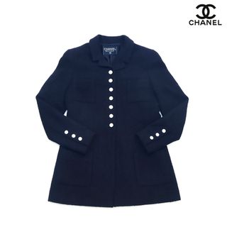 シャネル(CHANEL)のシャネル CHANEL ココマーク ツイード コート コインボタン Size:40 ジャケット(その他)