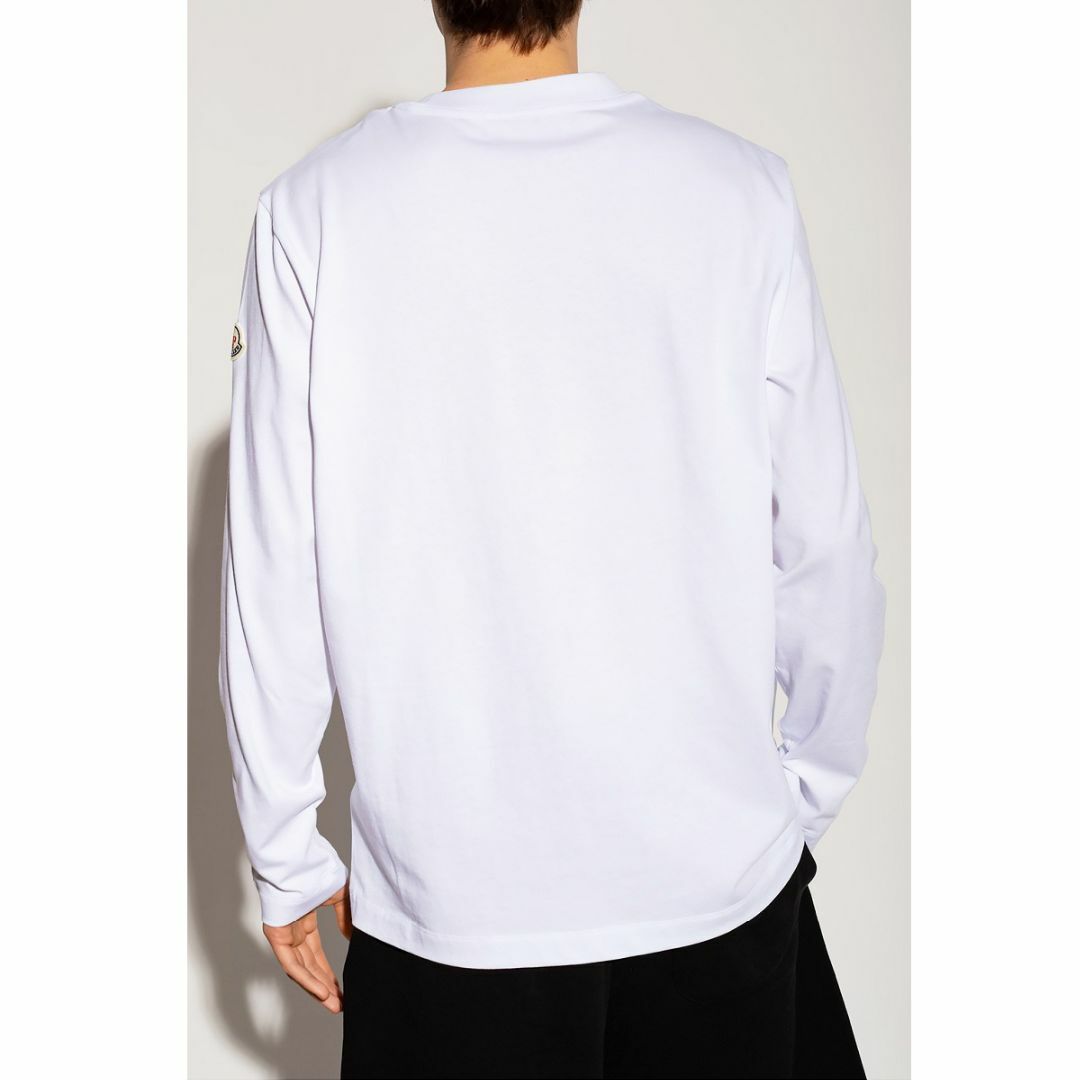 MONCLER(モンクレール)の送料無料 27 MONCLER モンクレール 8D00005 8390T ホワイト クルーネック 長袖 Tシャツ カットソー size L メンズのトップス(Tシャツ/カットソー(七分/長袖))の商品写真