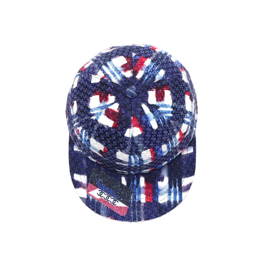 CHANEL(シャネル)のシャネル CHANEL ツイード ココマーク チェック 帽子 小物 プレゼント ブルー ホワイト レッド キャップ レディースの帽子(キャップ)の商品写真