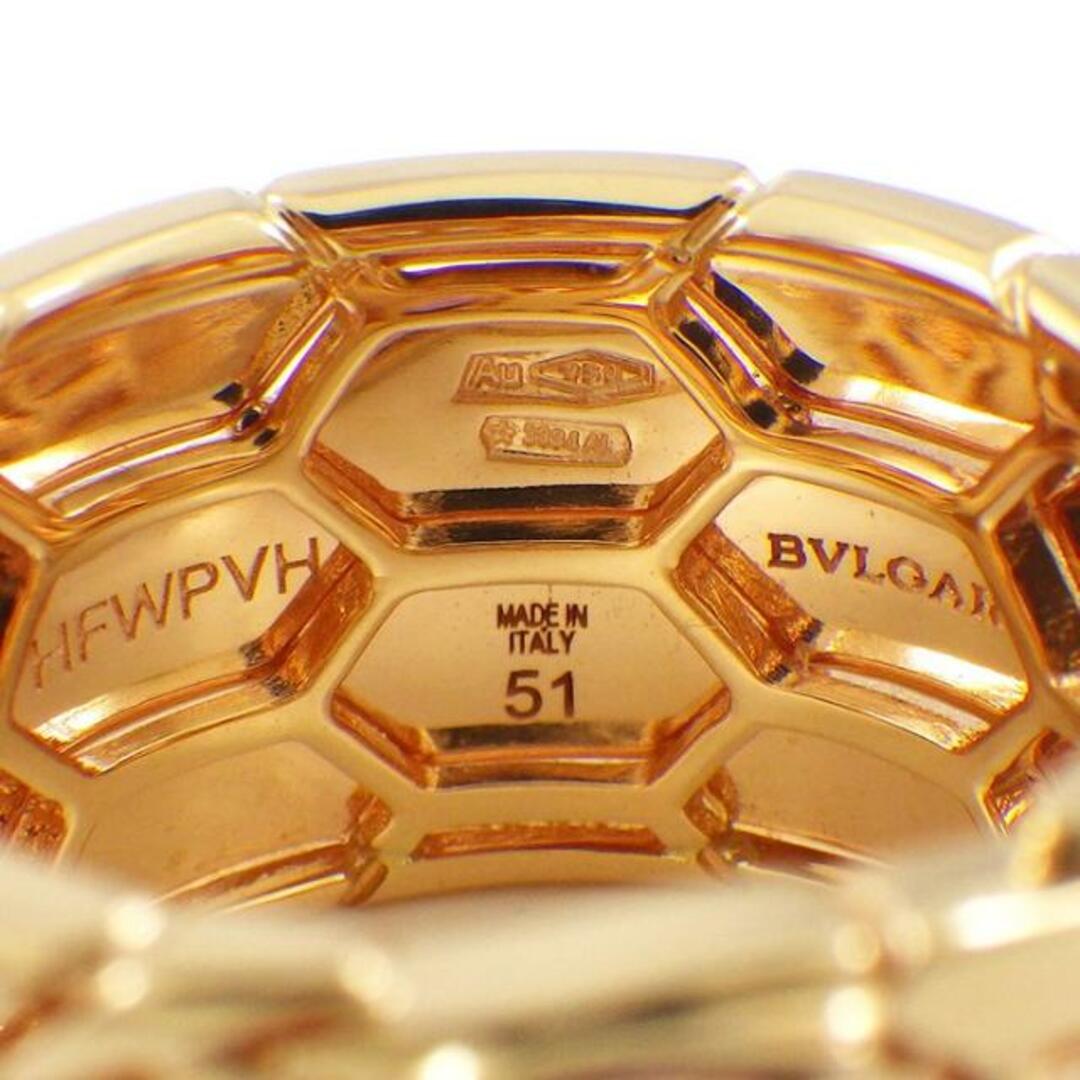 BVLGARI(ブルガリ)のブルガリ BVLGARI リング セルペンティ スネークモチーフ 2ポイント ペアシェイプ ピンク ルベライト ラウンドカット ダイヤモンド K18PG 10号 / #51 【中古】 レディースのアクセサリー(リング(指輪))の商品写真