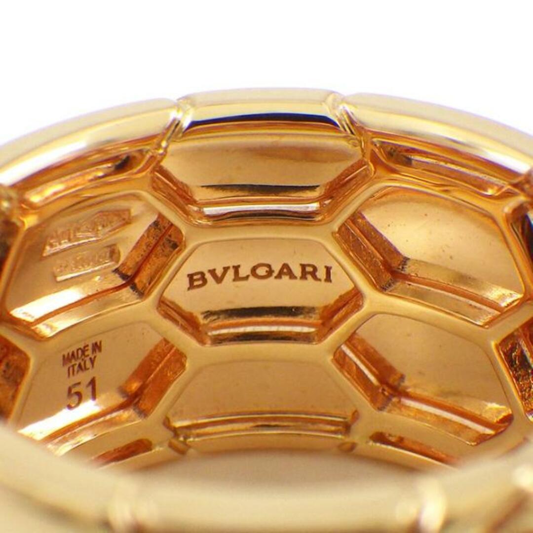 BVLGARI(ブルガリ)のブルガリ BVLGARI リング セルペンティ スネークモチーフ 2ポイント ペアシェイプ ピンク ルベライト ラウンドカット ダイヤモンド K18PG 10号 / #51 【中古】 レディースのアクセサリー(リング(指輪))の商品写真