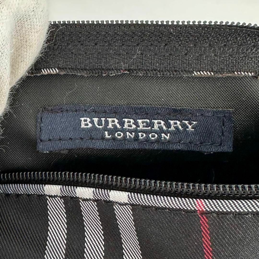 BURBERRY(バーバリー)の極美品 バーバリー Burberry ノバチェック ポーチ レザー ナイロン レディースのファッション小物(ポーチ)の商品写真