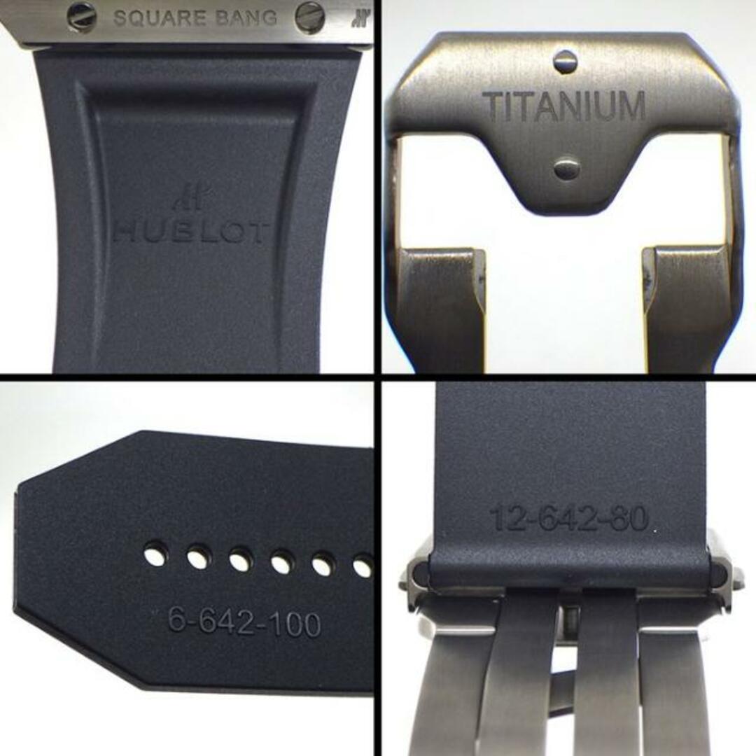 HUBLOT(ウブロ)のウブロ Hublot 腕時計 スクエア・バン ウニコ 42mm 821.NM.0170.RX デイト クロノグラフ スモールセコンド 裏スケ スケルトン文字盤 チタン セラミック メッシュ ラバーベルト 自動巻き 【箱・保付き】 【中古】 メンズの時計(腕時計(アナログ))の商品写真