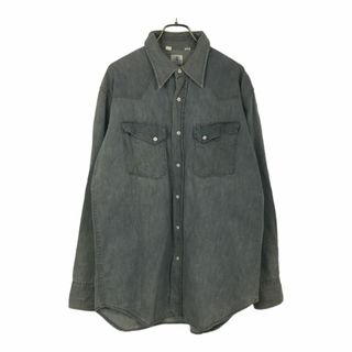 ラングラー(Wrangler)のラングラー 日本製 長袖 デニム ウエスタンシャツ L グレー系 Wrangler メンズ 古着 【240315】(シャツ)