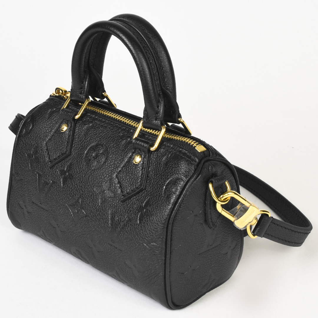 LOUIS VUITTON(ルイヴィトン)のルイヴィトン LOUIS VUITTON ナノ・スピーディ ハンドバッグ 2WAY モノグラム アンプラント M82450 ブラック ゴールド金具 RFID【中古】 レディースのバッグ(ハンドバッグ)の商品写真