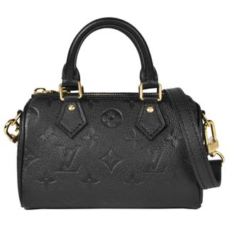 ルイヴィトン(LOUIS VUITTON)のルイヴィトン LOUIS VUITTON ナノ・スピーディ ハンドバッグ 2WAY モノグラム アンプラント M82450 ブラック ゴールド金具 RFID【中古】(ハンドバッグ)