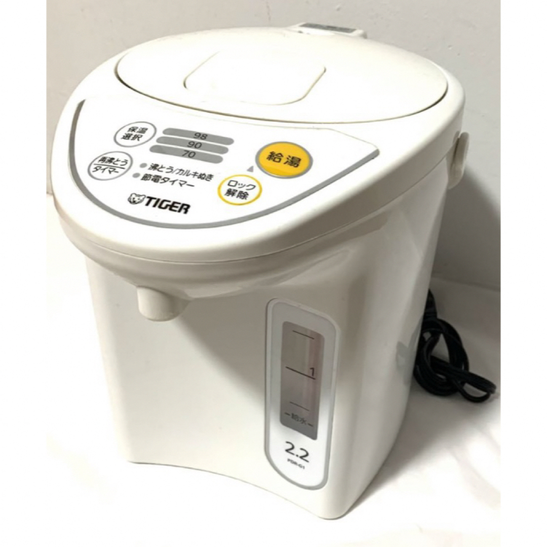 TIGER - タイガー マイコン電動ポット 2.2L ホワイト PDR-G221W TIGER - タイガー マイコン電動ポット 2.2L ホワイト PDR-G221W