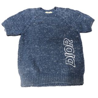 クリスチャンディオール(Christian Dior)の　クリスチャン・ディオール Christian Dior ロゴニットセーター 293M645AT387 ブルー コットン  メンズ セーター(ニット/セーター)