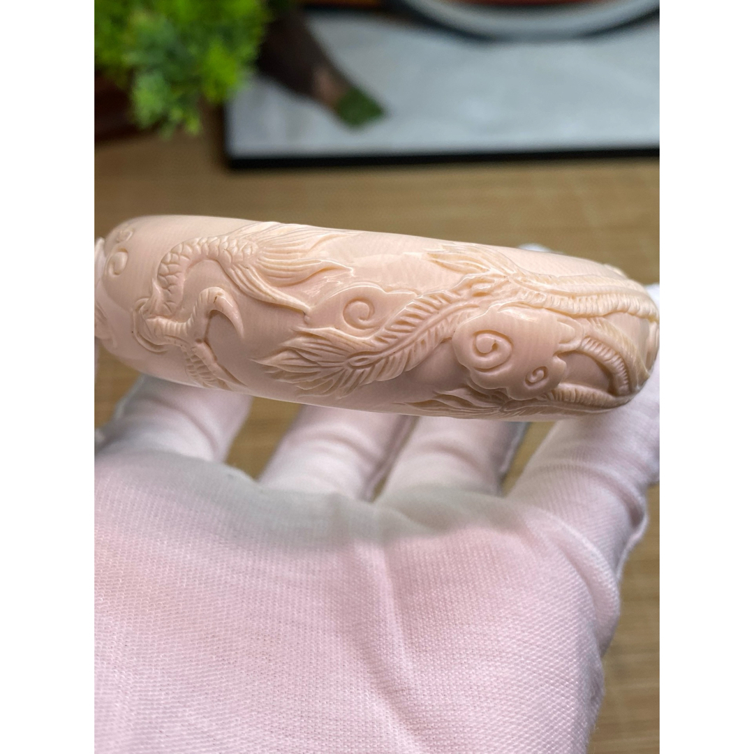 天然マンモス牙美しい手作り彫刻 1龍鳳貴妃 ブレスレット 天然マンモス牙美しい手作り彫刻 1龍鳳貴妃 ブレスレット