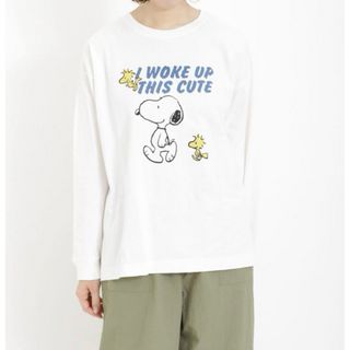 サマンサモスモス(SM2)の【PEANUTS×SamansaMos2】プリントロンT  オフホワイト(Tシャツ(長袖/七分))