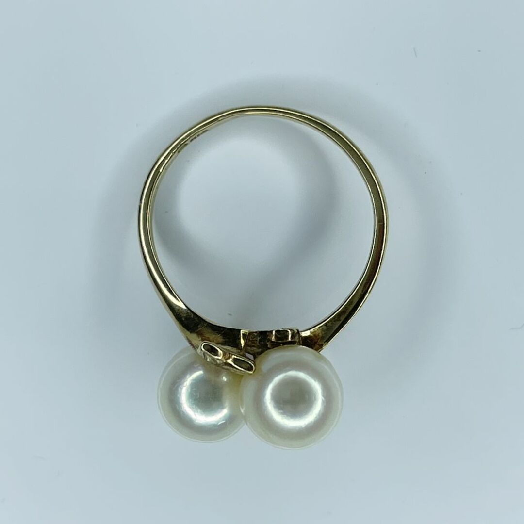 MIKIMOTO(ミキモト)のMIKIMOTO リング・指輪 2Pパール 真珠 9.5号 約3.5ｍｍ K14YG レディースのアクセサリー(リング(指輪))の商品写真