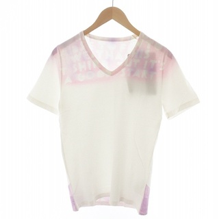 マルタンマルジェラ(Maison Martin Margiela)のMaison Margiela Tシャツ カットソー 半袖 S ピンク 白(Tシャツ/カットソー(半袖/袖なし))