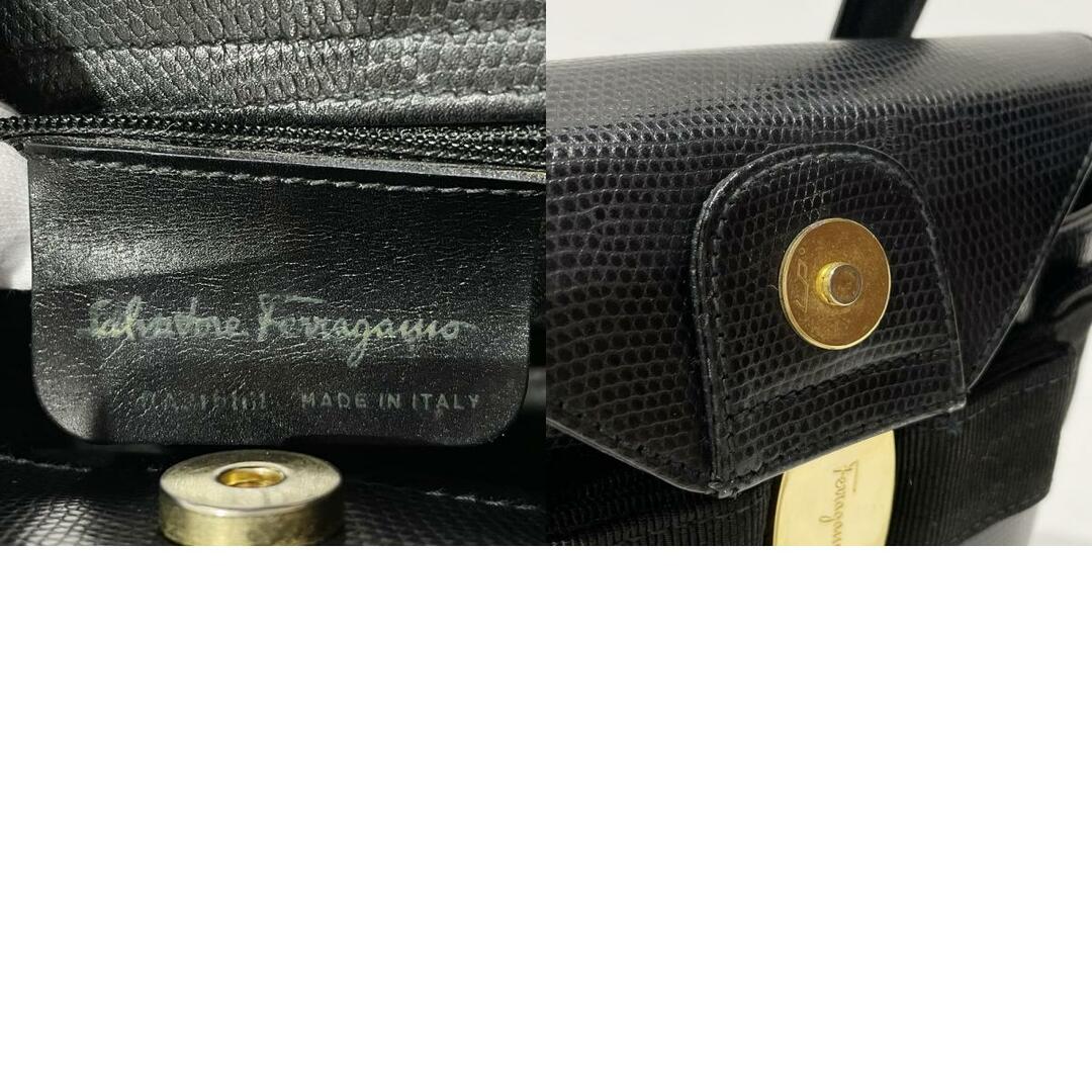 Salvatore Ferragamo(サルヴァトーレフェラガモ)のSalvatore Ferragamo ハンドバッグ ヴァラ リボン 型押し BA 216160 レザー キャンバス レディースのバッグ(ハンドバッグ)の商品写真