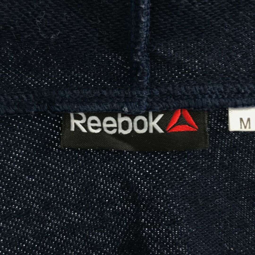 Reebok(リーボック)のリーボック プリント 長袖 ジップパーカー M ネイビー Reebok メンズ 古着 【240315】 メンズのトップス(パーカー)の商品写真