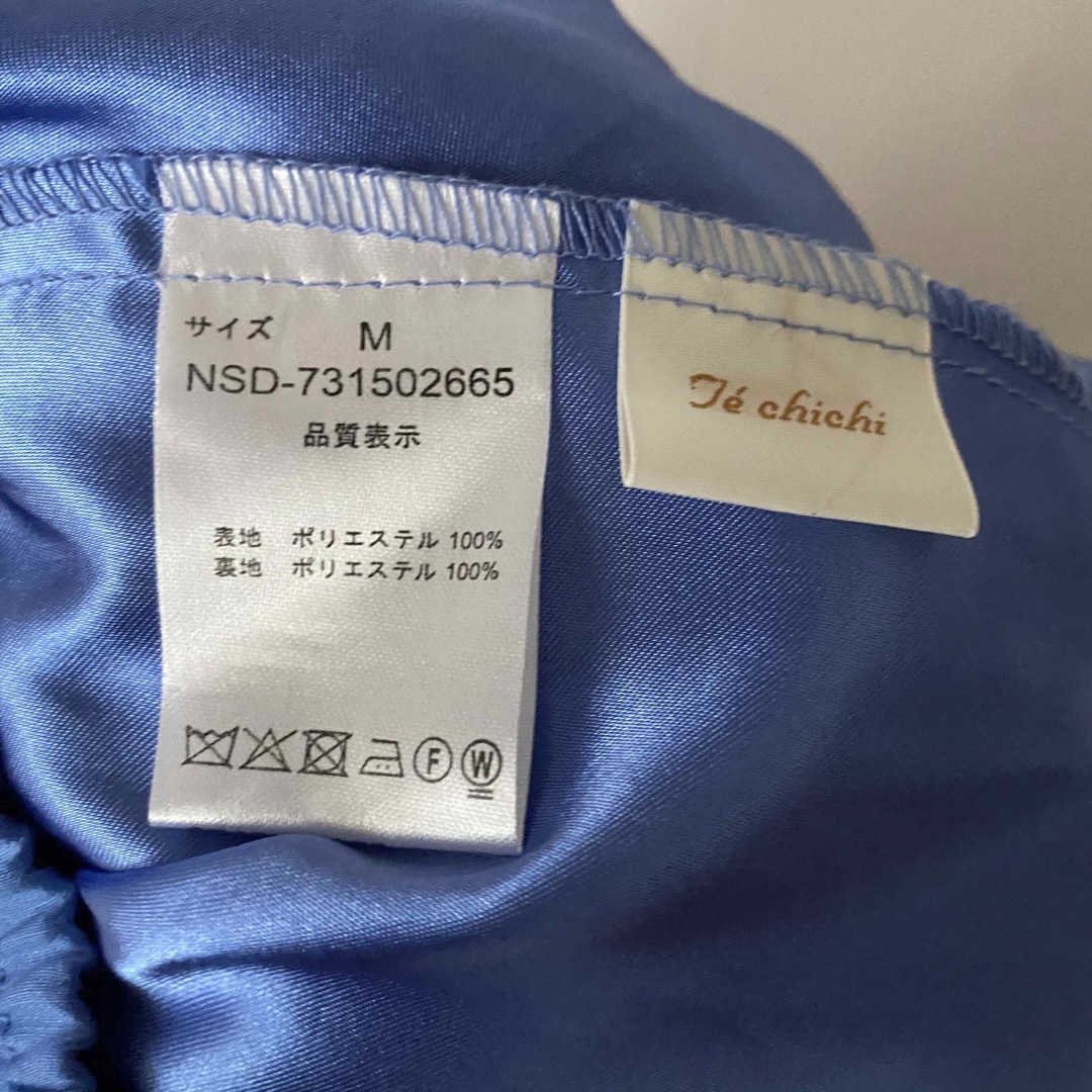 Techichi(テチチ)のテチチテラス　ブルー　膝丈　スカート　M  シフォン　ゴムウエスト レディースのスカート(ひざ丈スカート)の商品写真