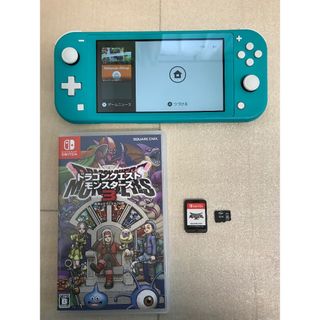 ニンテンドースイッチ(Nintendo Switch)の美品✨ニンテンドースイッチライト本体＋ドラクエモンスターズ3付き✨32GSD付(携帯用ゲーム機本体)