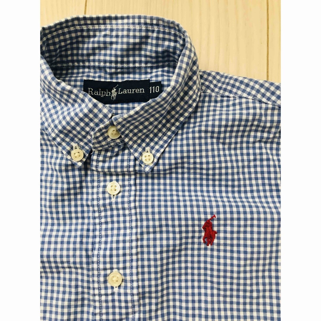 Ralph Lauren(ラルフローレン)のPOLO RALPH LAUREN size110 ﾁｴｯｸｼｬﾂ 半袖 キッズ/ベビー/マタニティのキッズ服男の子用(90cm~)(ブラウス)の商品写真