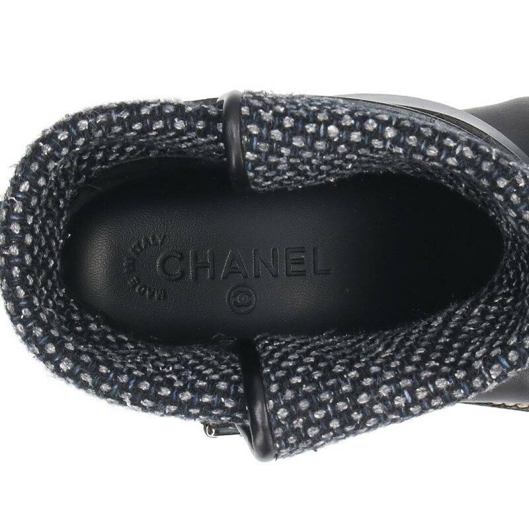 CHANEL(シャネル)のシャネル  G30155 ココマークツイードレザーブーツ メンズ 42 メンズの靴/シューズ(ブーツ)の商品写真