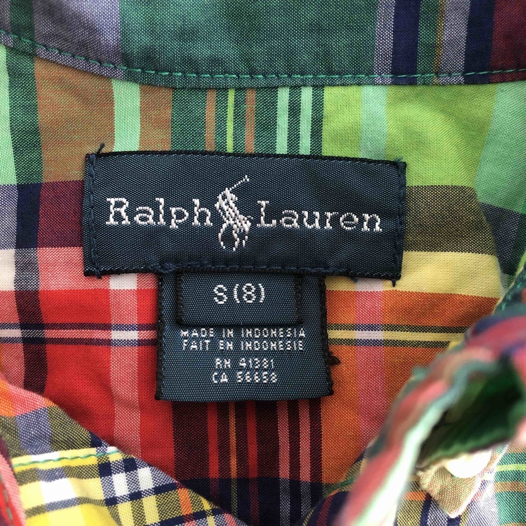 Ralph Lauren(ラルフローレン)のPOLO RALPH LAUREN sizeS(8)ﾁｴｯｸｼｬﾂ長袖 キッズ/ベビー/マタニティのキッズ服男の子用(90cm~)(ブラウス)の商品写真