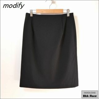 モディファイ(Modify)のmodify レディース スカート ひざ丈 コクーン 黒 L 日本製(ひざ丈スカート)